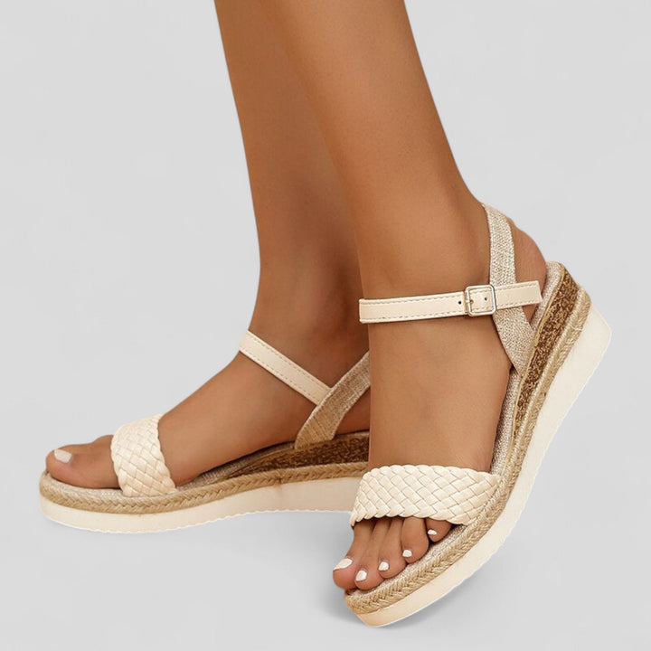 Brigitte - Woven Ankle Strap Platform Sandals