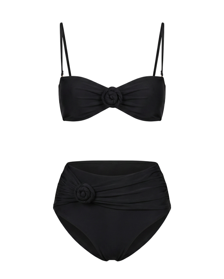 Abigail - High-Waisted Bikini with 3D Flowers