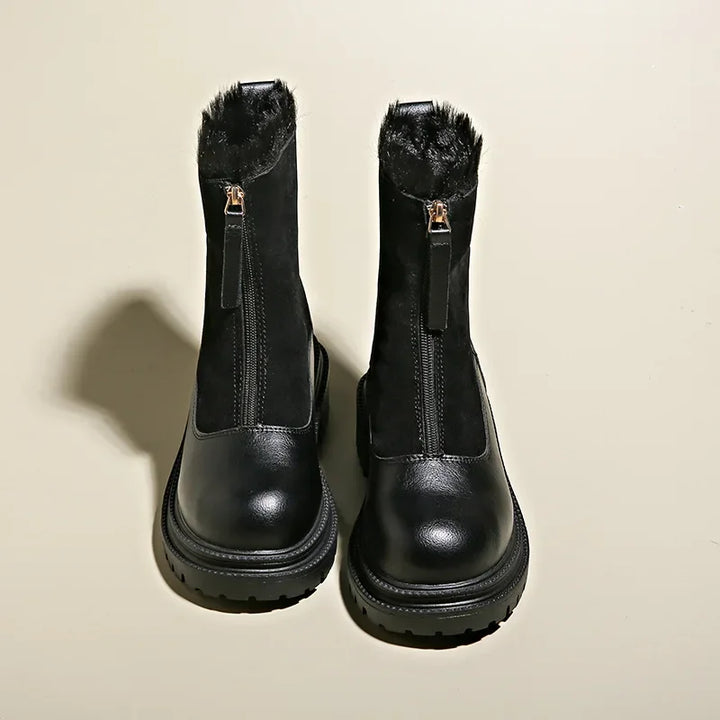 Shea - Suede Detail Leather Boots