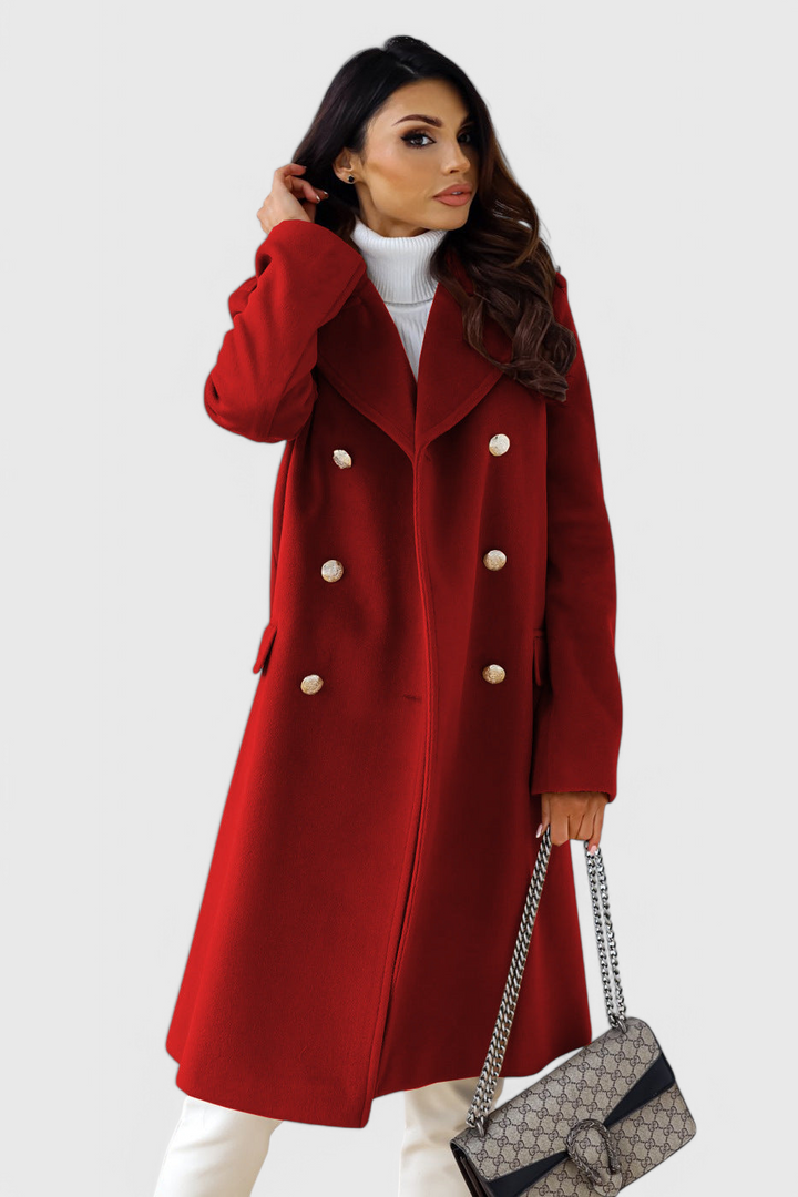 Ava - Classic Double-Breasted Wool-Blend Coat