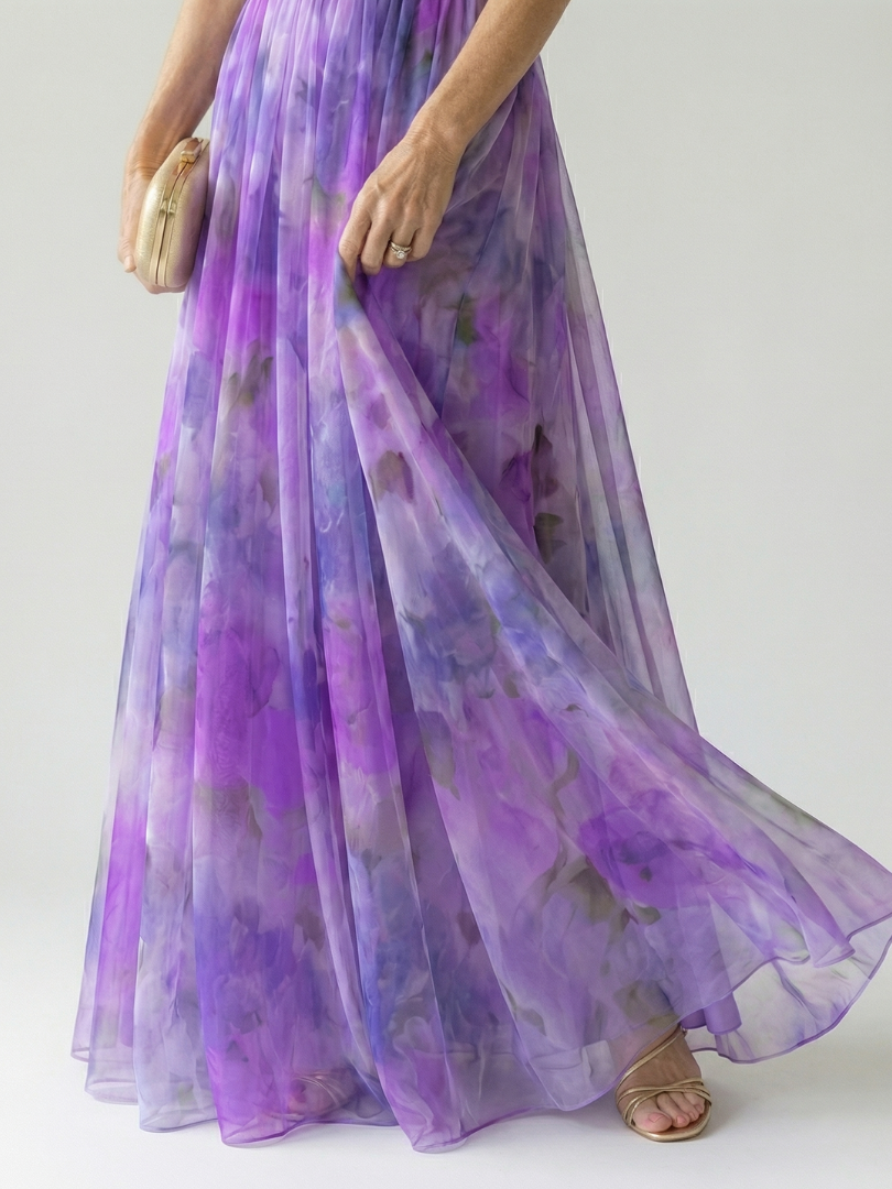 Edana - Long Ombre Dress with Thin Straps