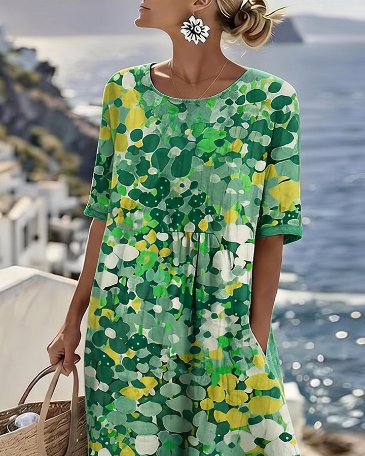 April - Floral Midi A-Line Dress