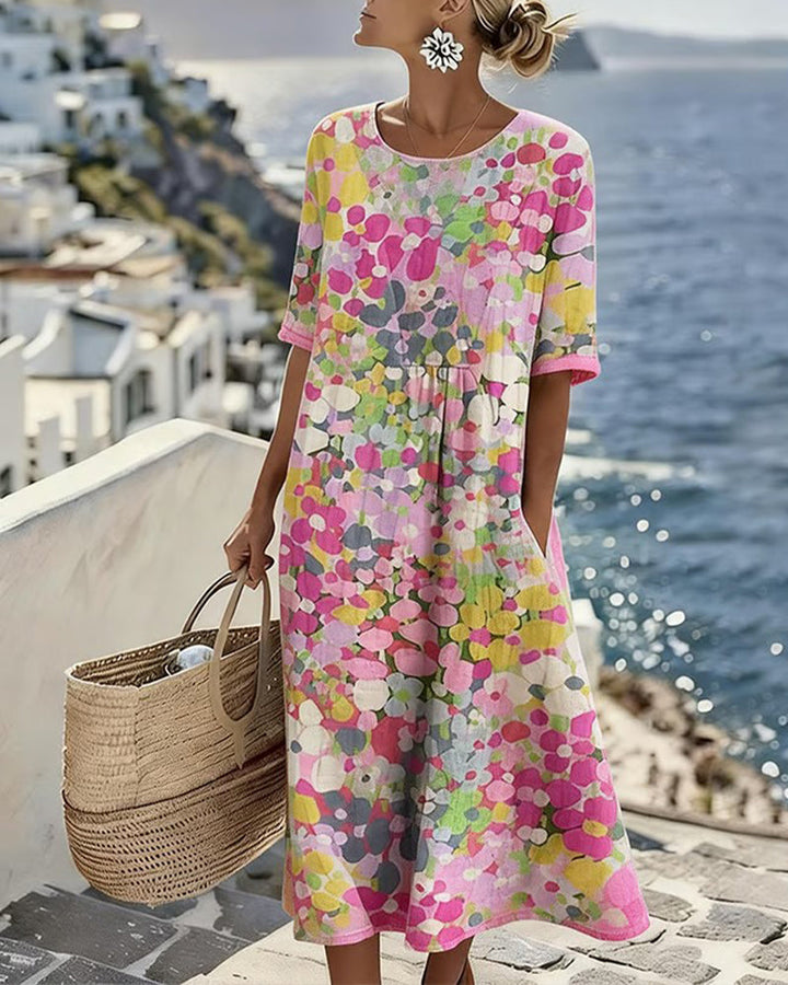 April - Floral Midi A-Line Dress