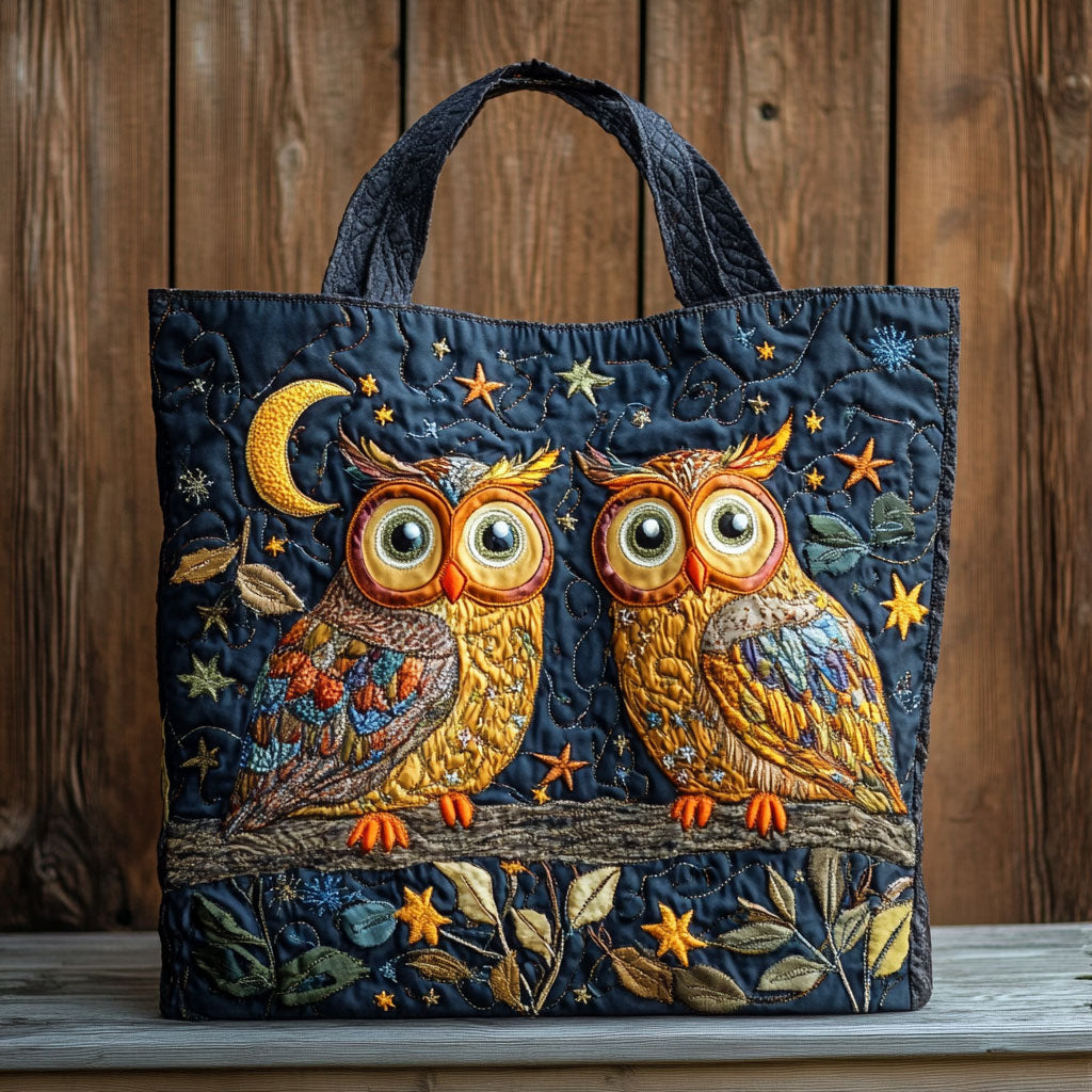 Bolsa Tote Acolchada Búho de Luz de Luna