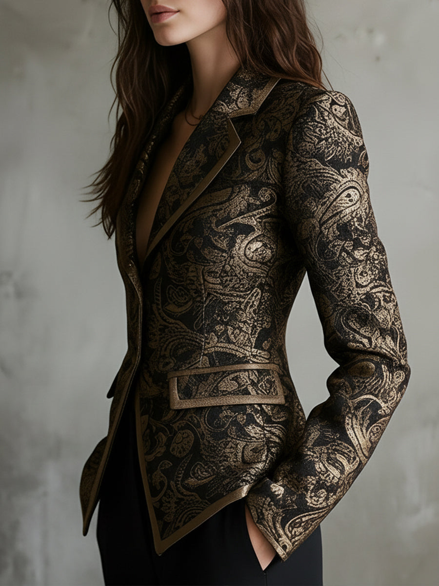 Cecily - Quiet Luxury Paisley Jacquard Blazer