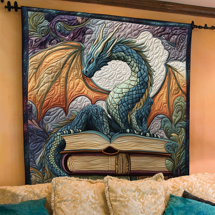 Twilight Guardian Dragon Quilted Blanket