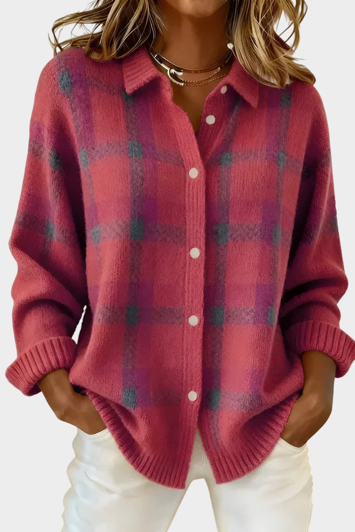 Marlene - Soft Plaid Cardigan
