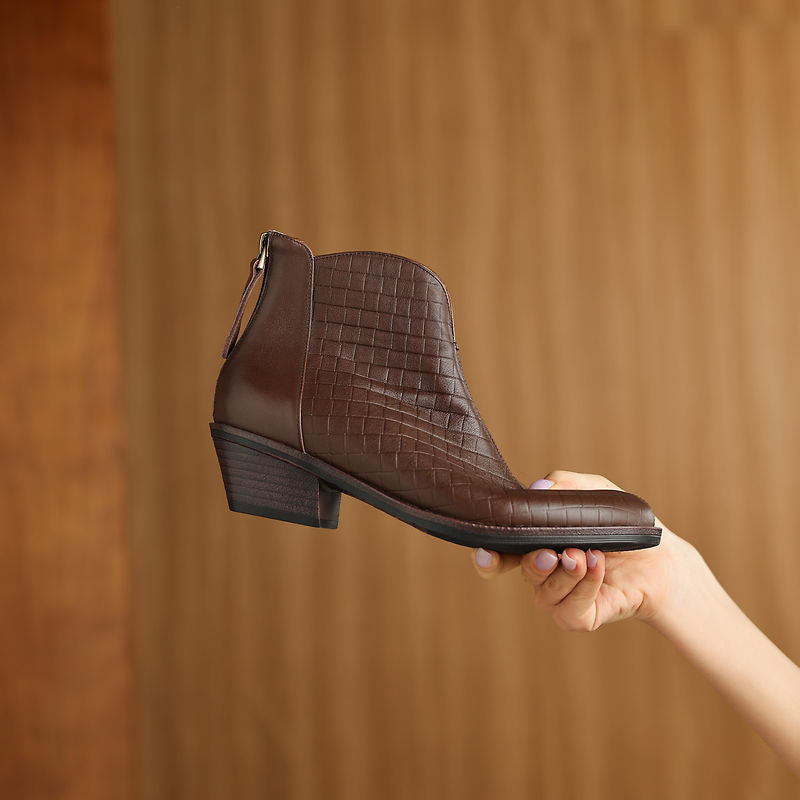 Dulcie - Genuine Leather Straight Shaft Boots