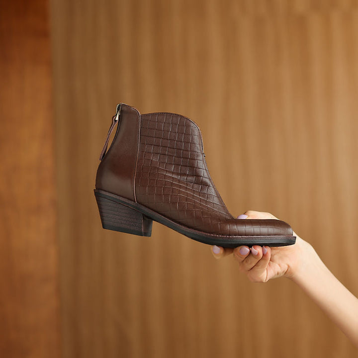 Dulcie - Genuine Leather Straight Shaft Boots