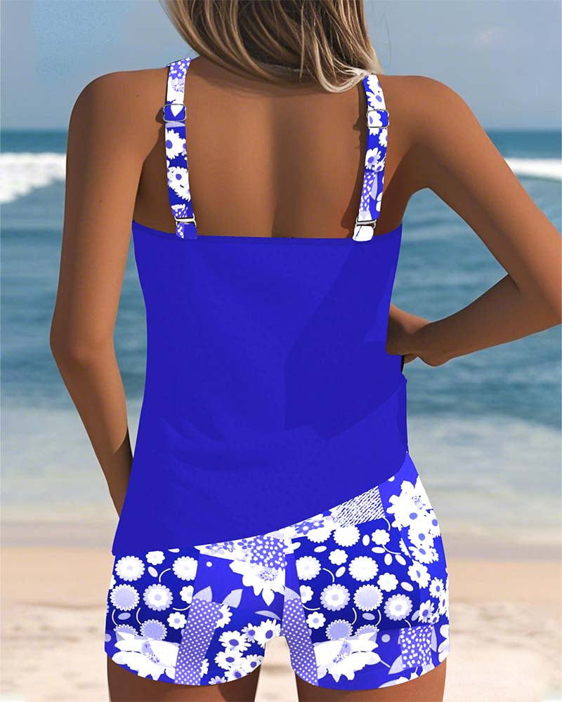 Renee - Quick-Dry Swim Top and Printed Shorts Set