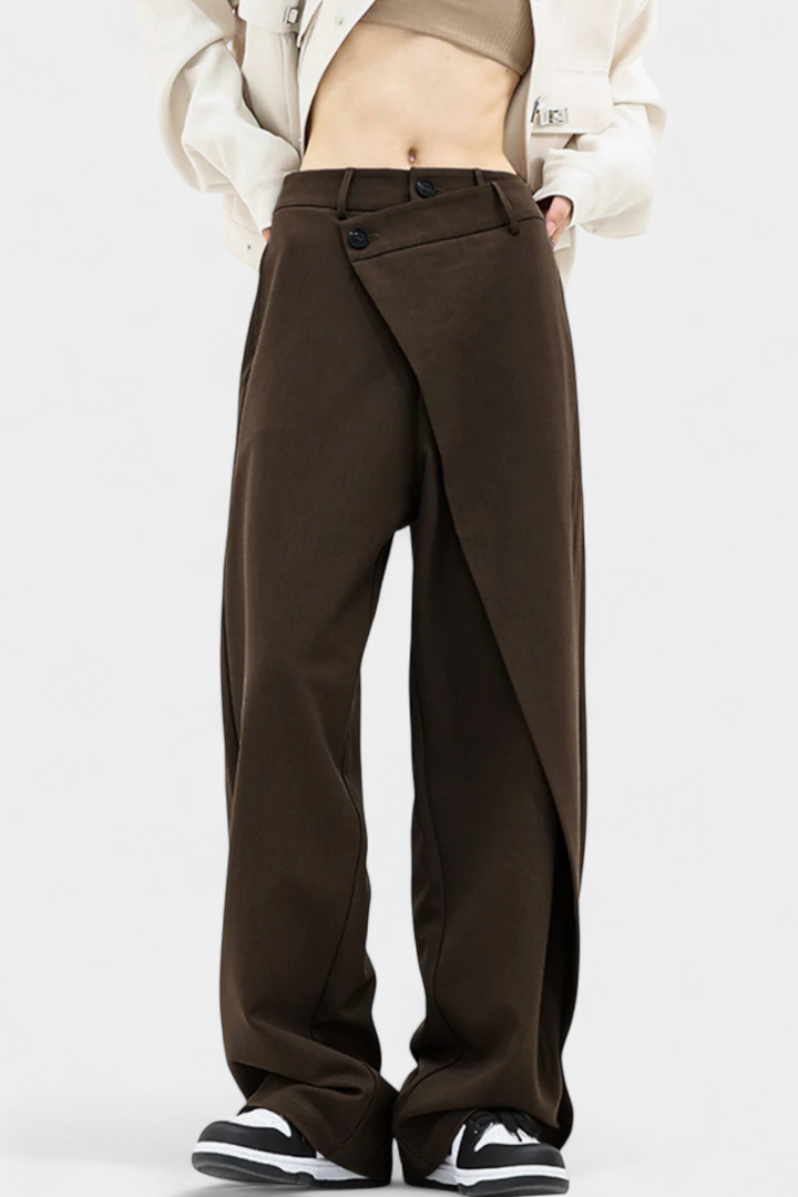 Saige - Wrap-Waist Straight Pants
