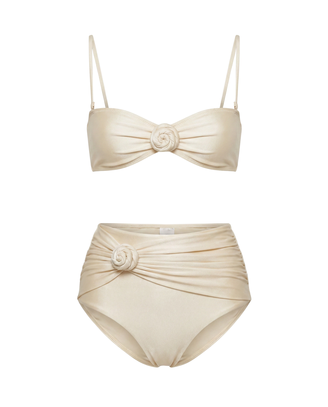 Abigail - High-Waisted Bikini with 3D Flowers