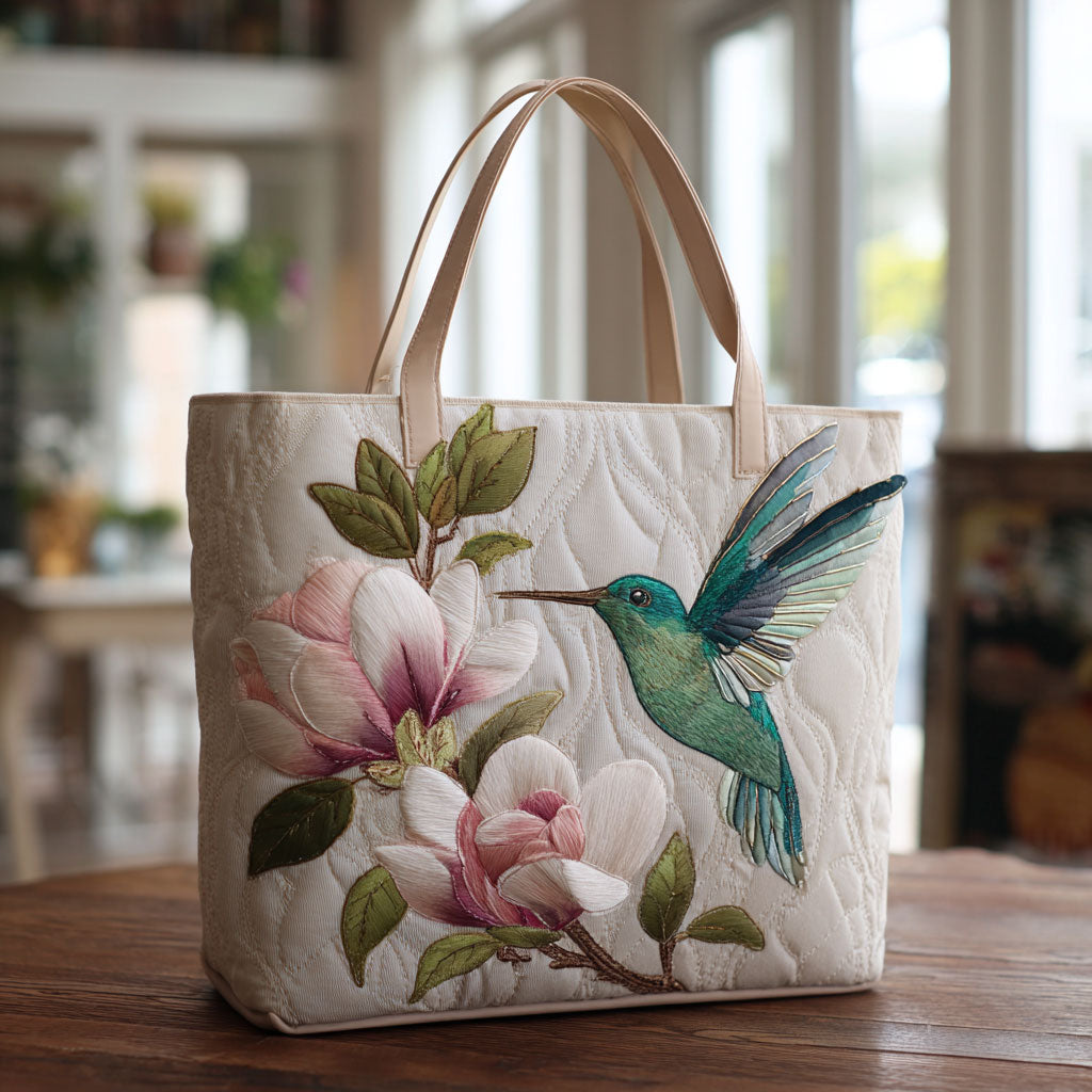 Bolsa Tote Acolchada Hummingbird Magnolia Grace