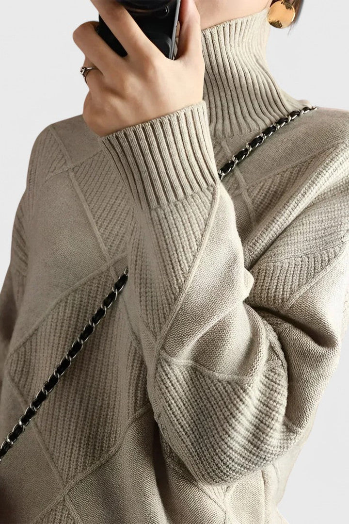 Stephanie - High-Neck Cashmere Cardigan