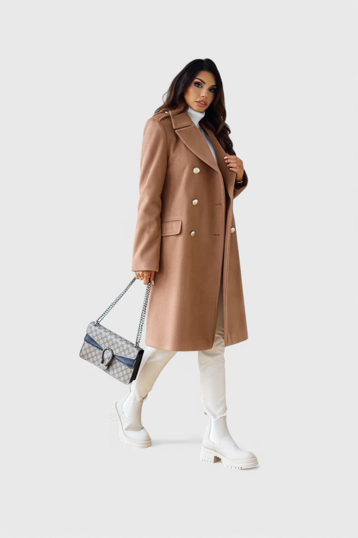 Ava - Classic Double-Breasted Wool-Blend Coat