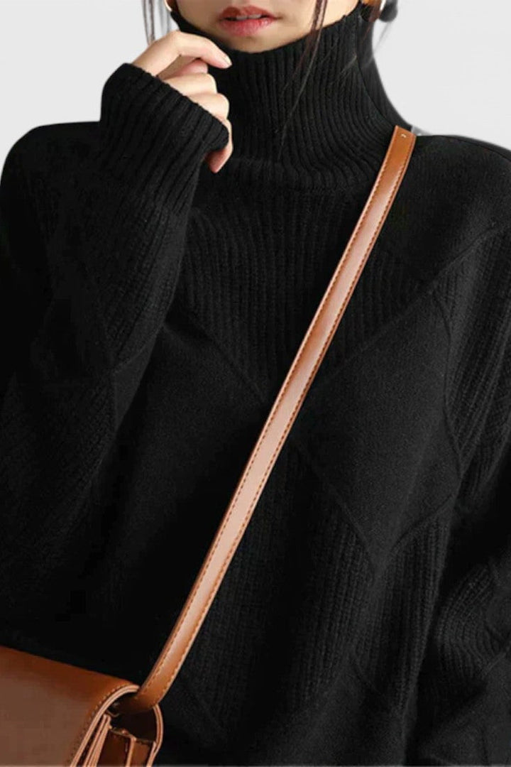 Stephanie - High-Neck Cashmere Cardigan