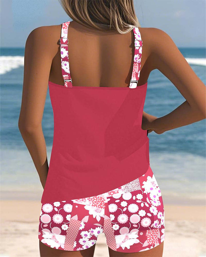 Renee - Quick-Dry Swim Top and Printed Shorts Set
