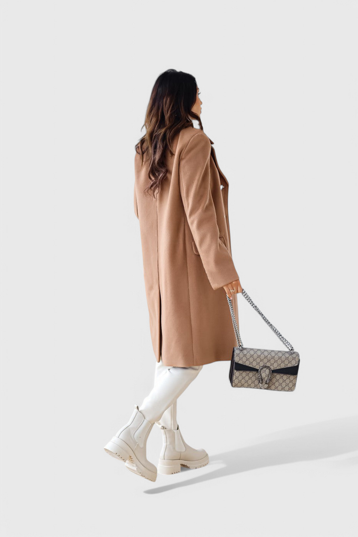 Ava - Classic Double-Breasted Wool-Blend Coat