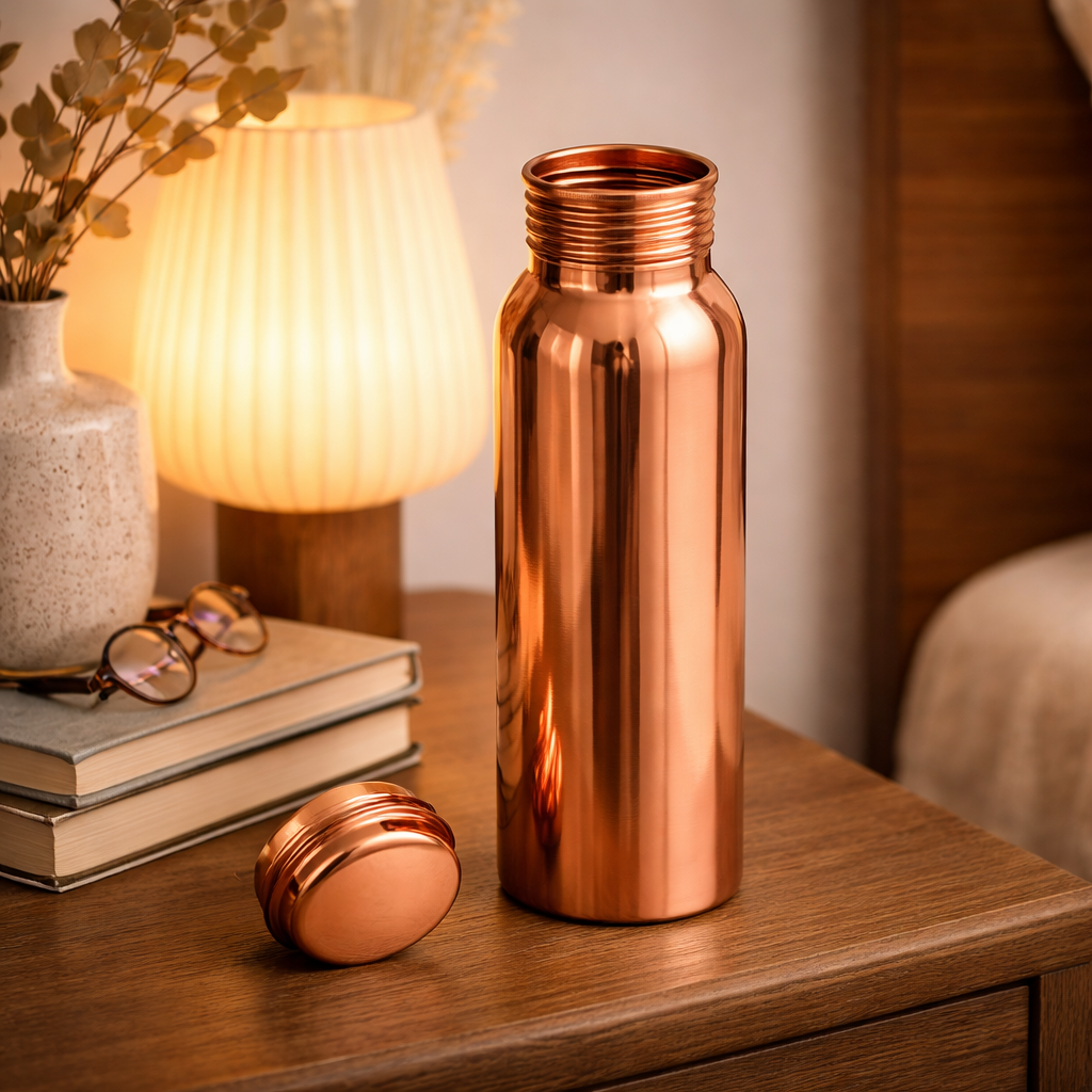 Smooth Copper Water Bottle, 32 oz