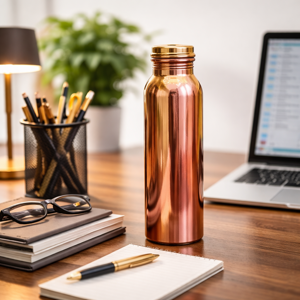 Smooth Copper Water Bottle, 32 oz