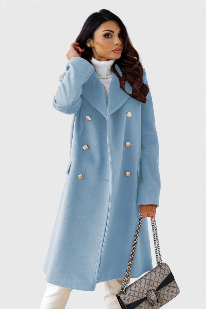 Ava - Classic Double-Breasted Wool-Blend Coat