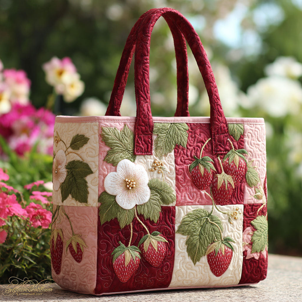 Bolsa Tote Acolchada de Fresa Dulce
