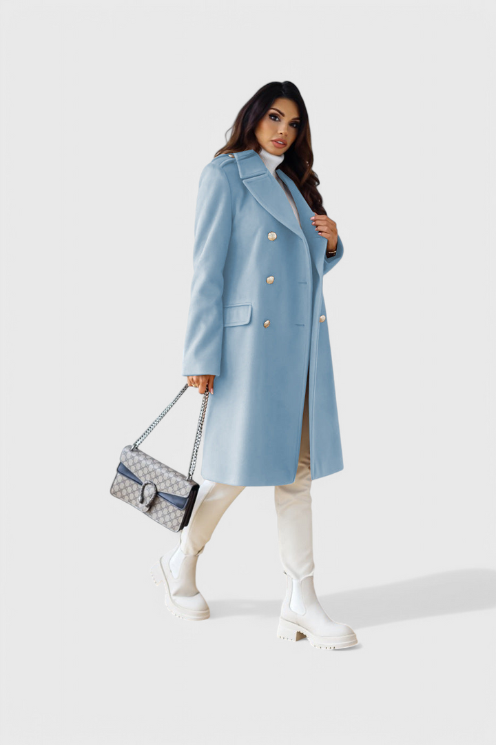 Ava - Classic Double-Breasted Wool-Blend Coat