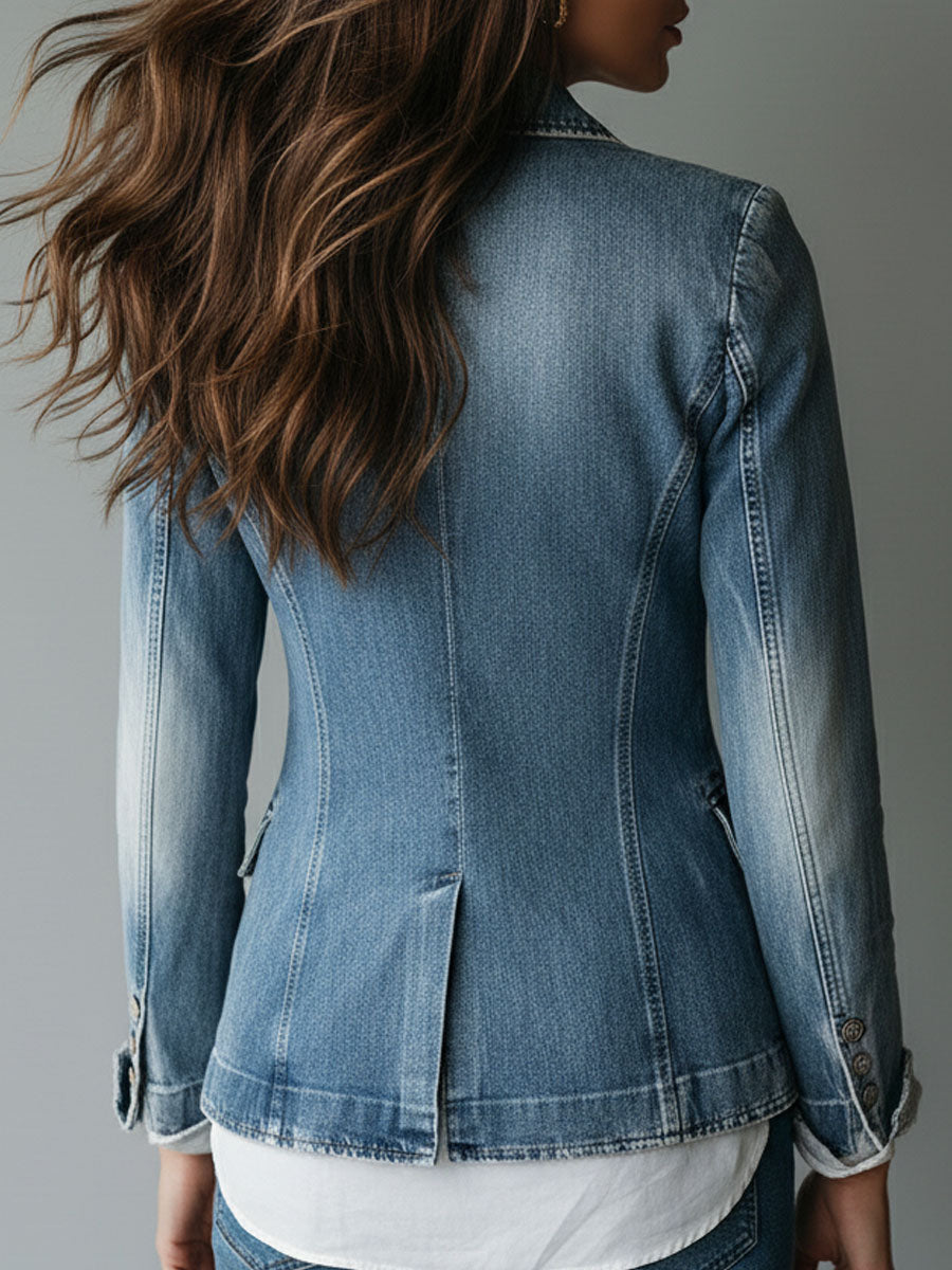 Hollis - Vintage Washed Denim Blazer