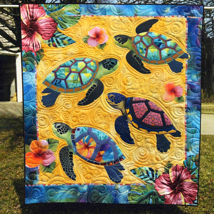 Aquatic Adventure Art Quilt Wall Hanging