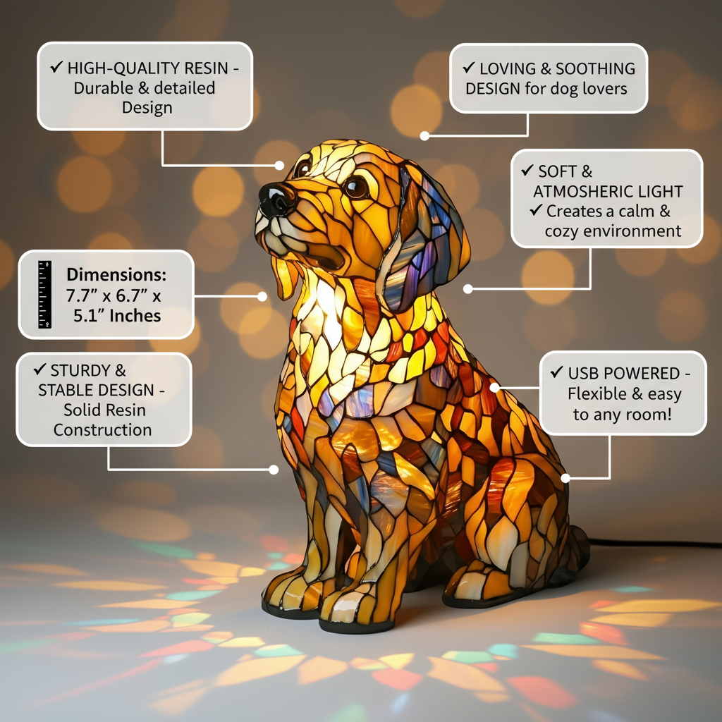 Golden Retriever Retro Lamp
