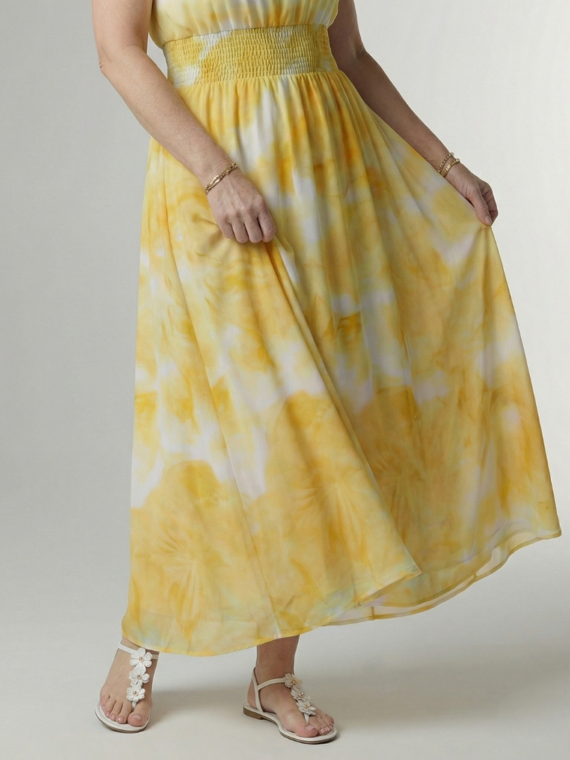 Brittany - Halter Midi Dress with Adjustable Waist