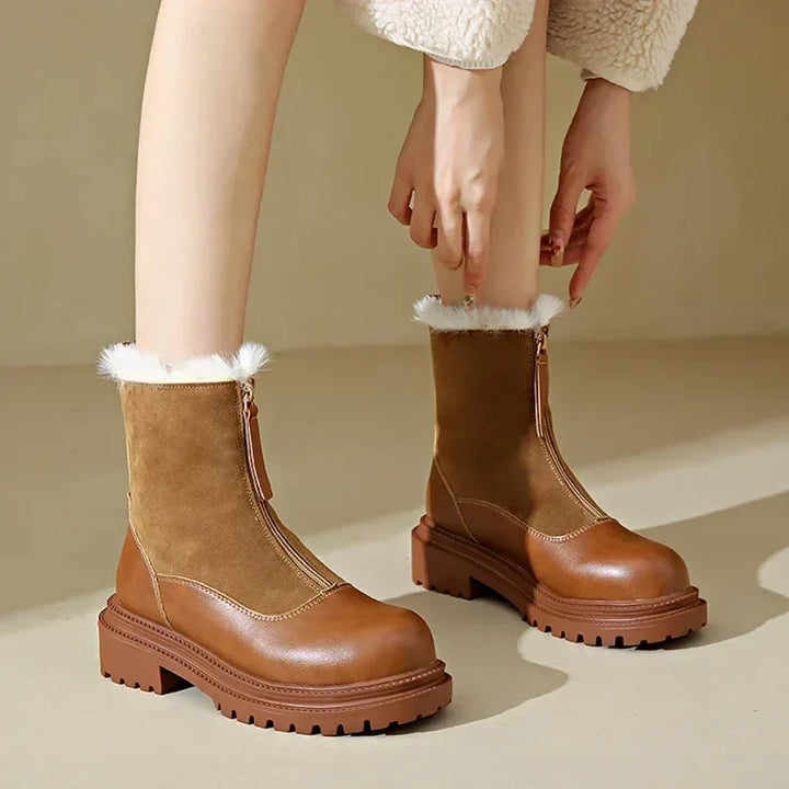 Shea - Suede Detail Leather Boots