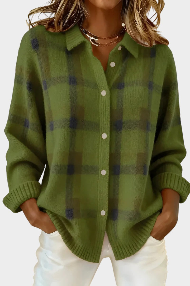 Marlene - Soft Plaid Cardigan