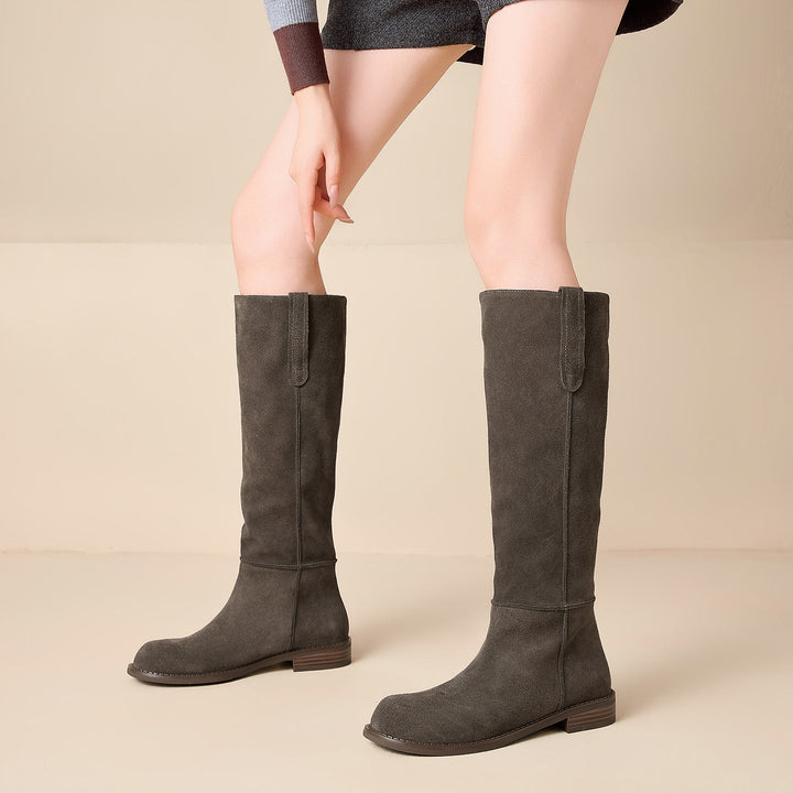Sylvie - Genuine Suede Knee-High Boots
