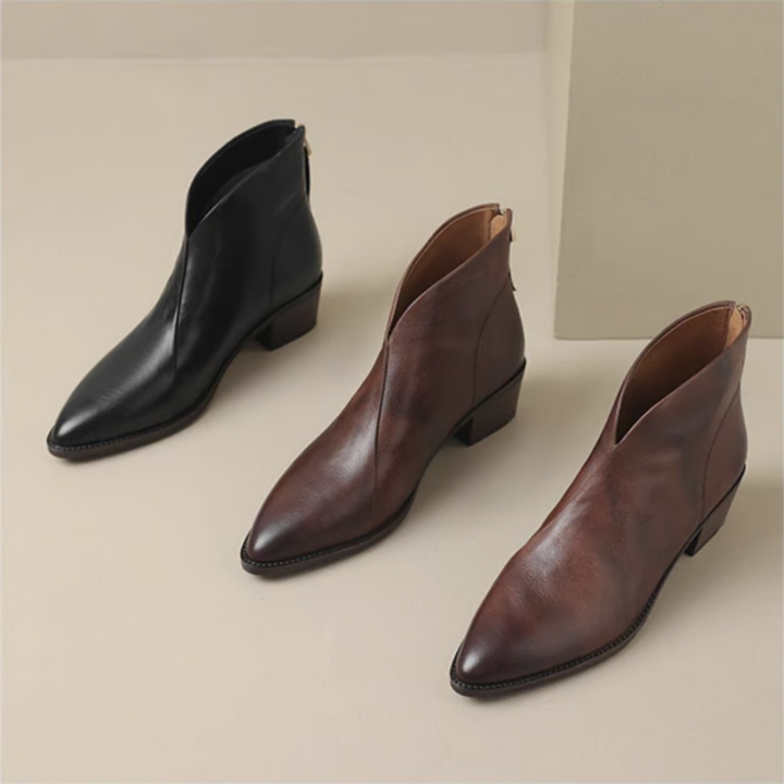 Daphne - Elegant Low-Heel Ankle Boots