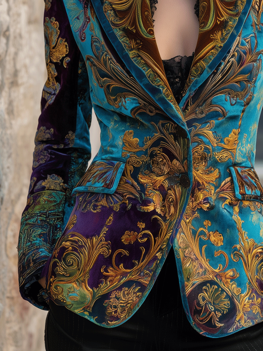 Wynn - Bohemian Baroque Velvet Tailored Blazer
