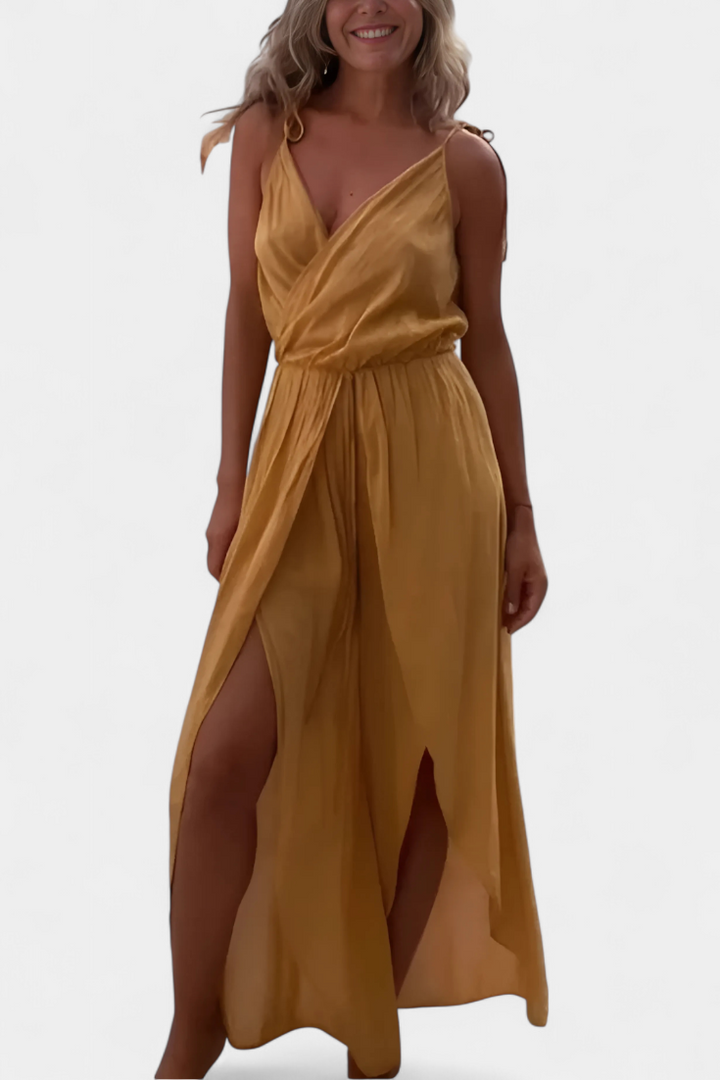 Brinley - Washed Cotton Cross-Neck Jumpsuit