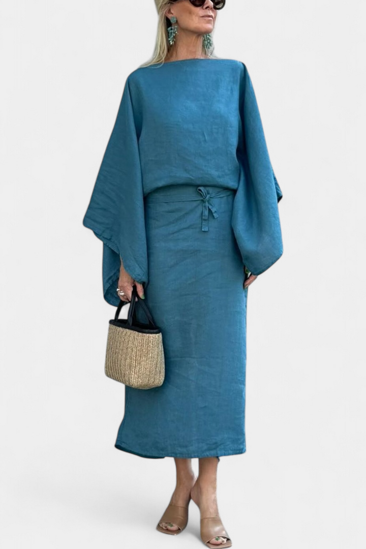 Marta - Linen Cotton Kimono Dress