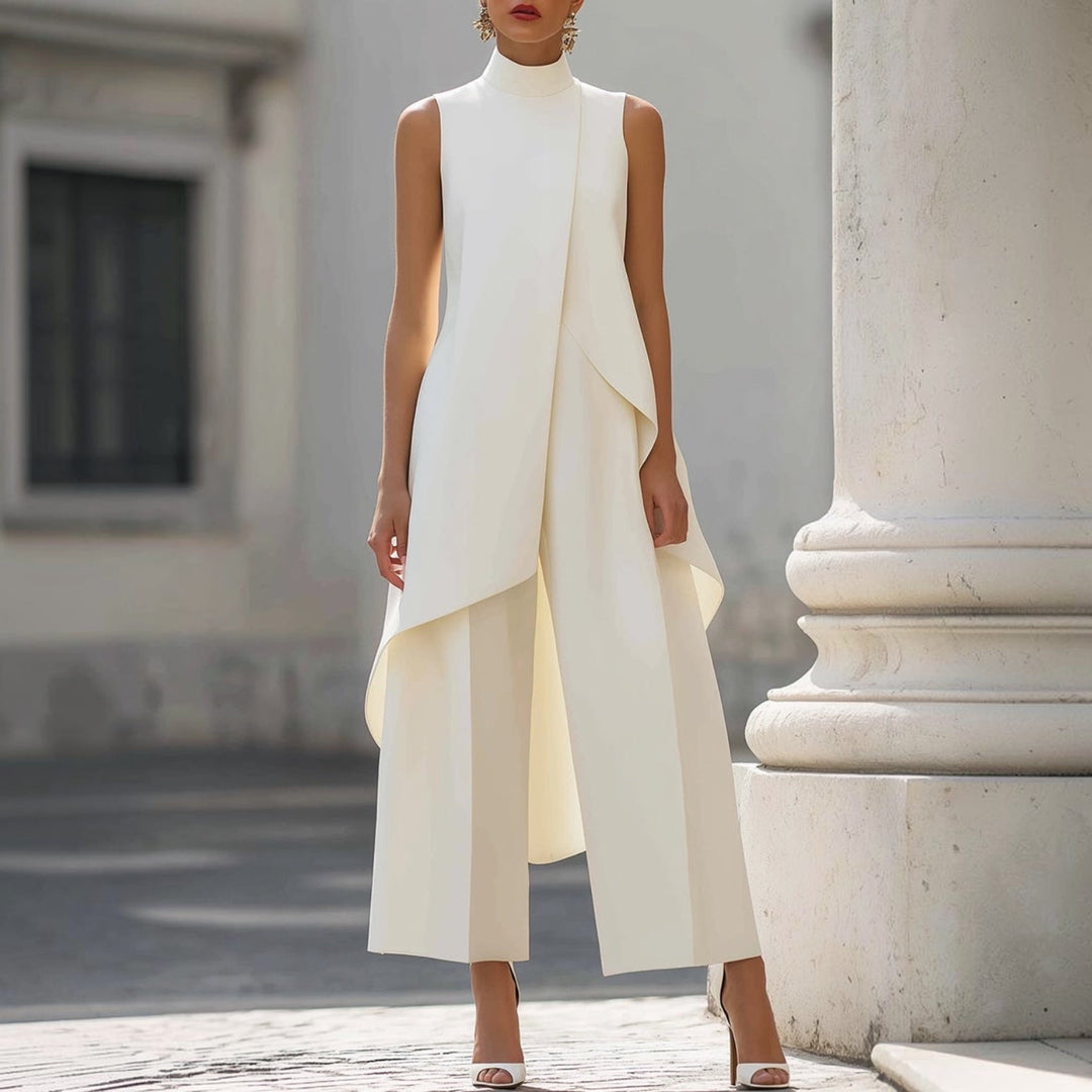 Nevaeh - Asymmetric Ruffle Midi Dress