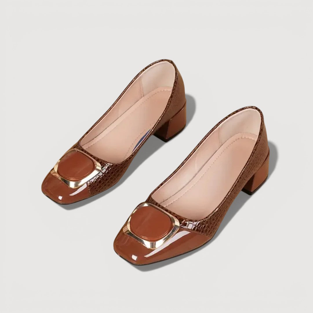 Fiorella - Croc-Effect Block Heels