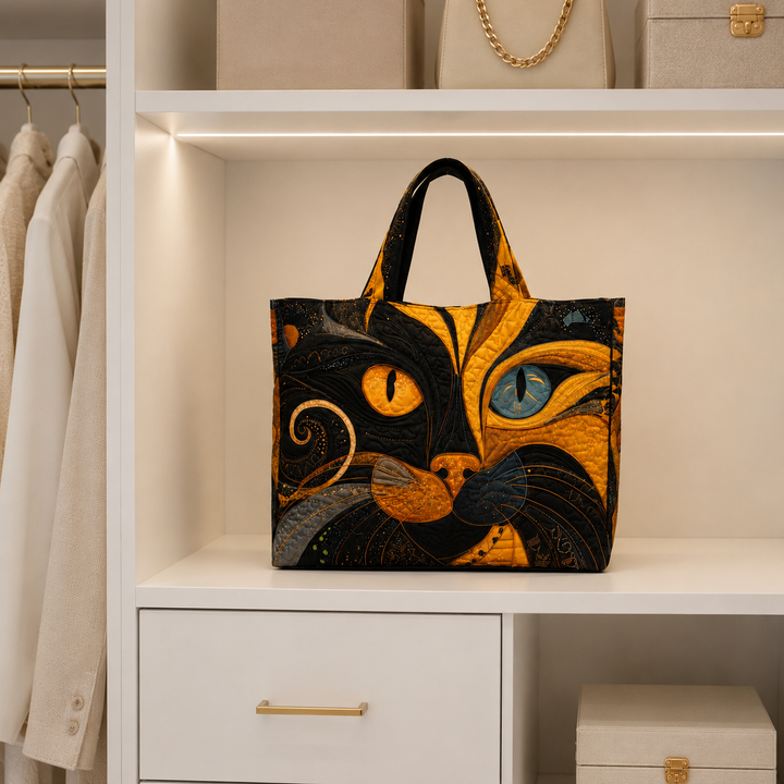 Bolsa Tote Acolchada - Gato Místico