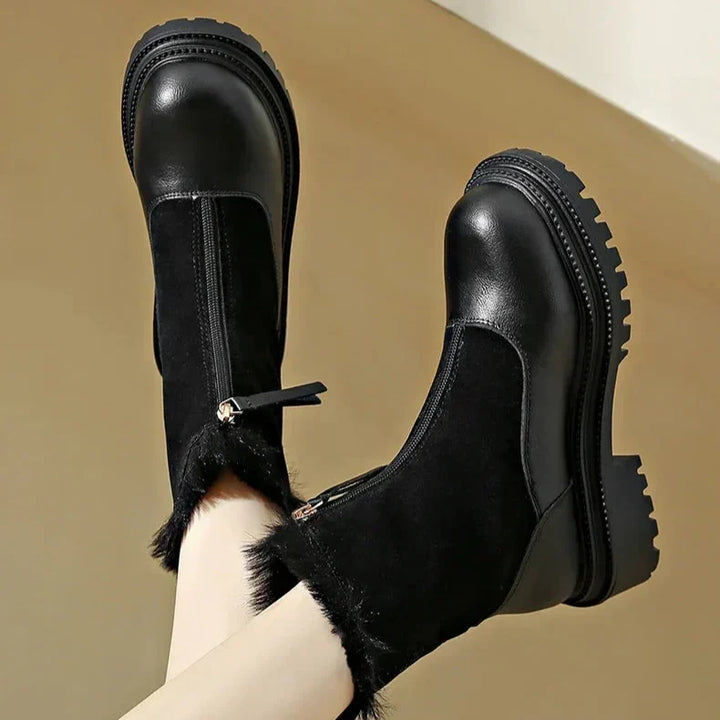 Shea - Suede Detail Leather Boots