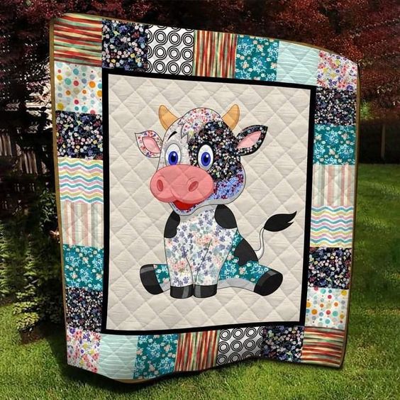 Farm Life Cows Quilted Blanket