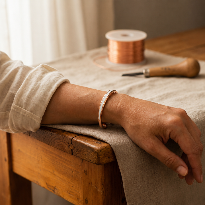 White Vein Copper Bracelet
