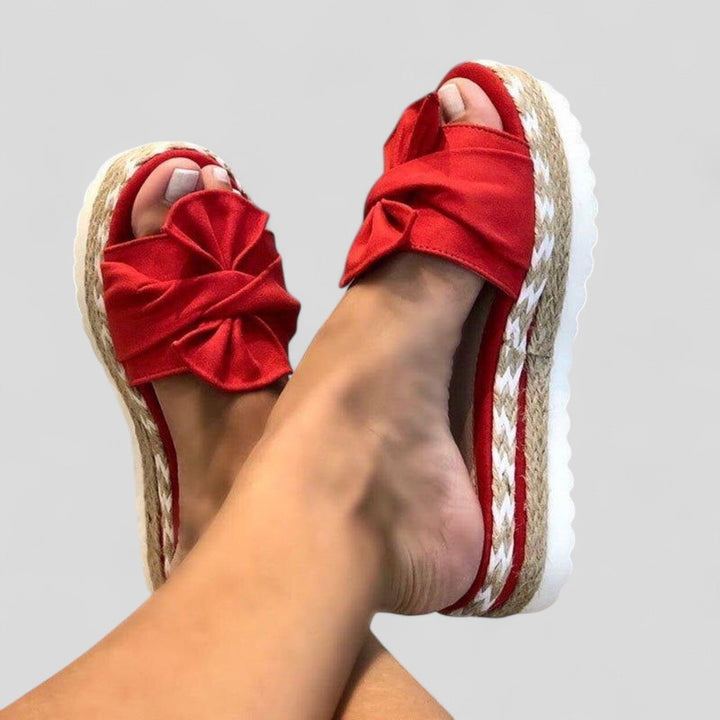 Avis - Knot Detail Platform Sandals
