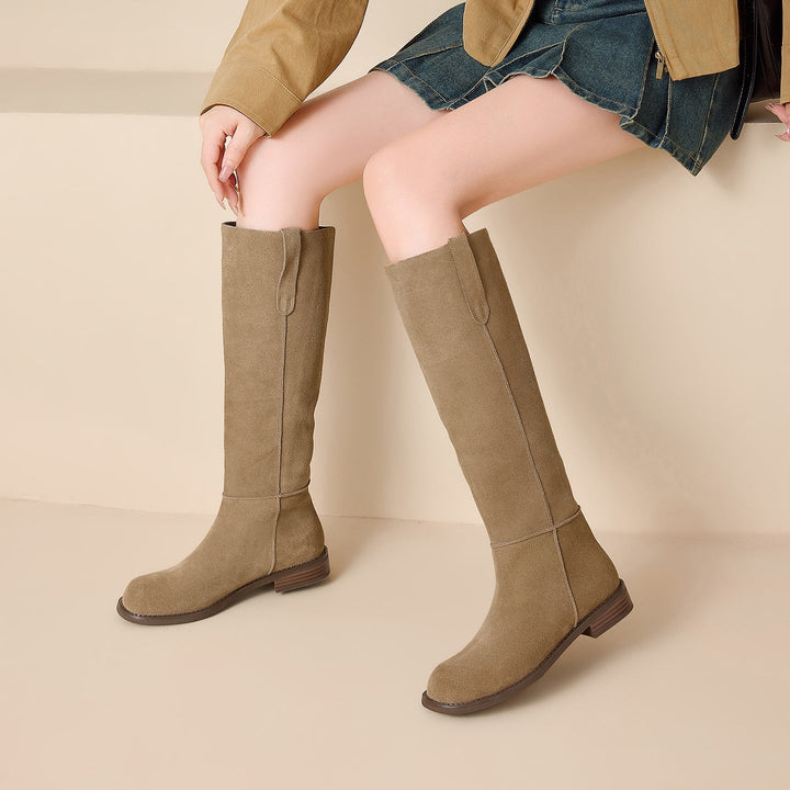 Sylvie - Genuine Suede Knee-High Boots