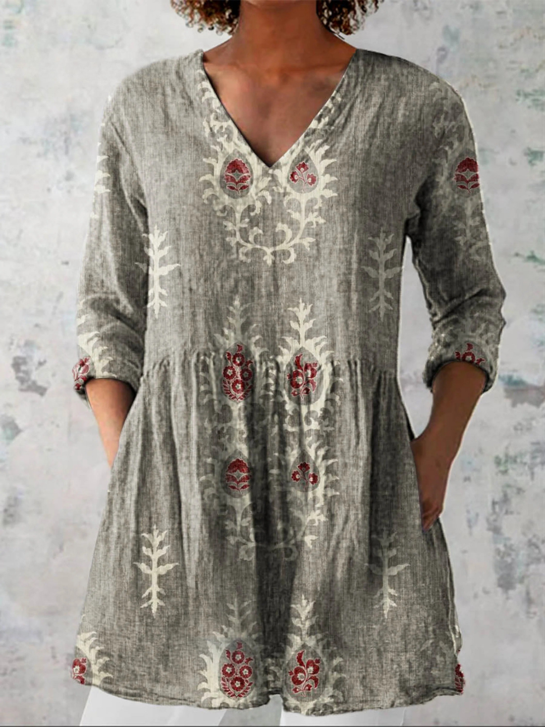 Bridgette - V-Neck Tunic Blouse