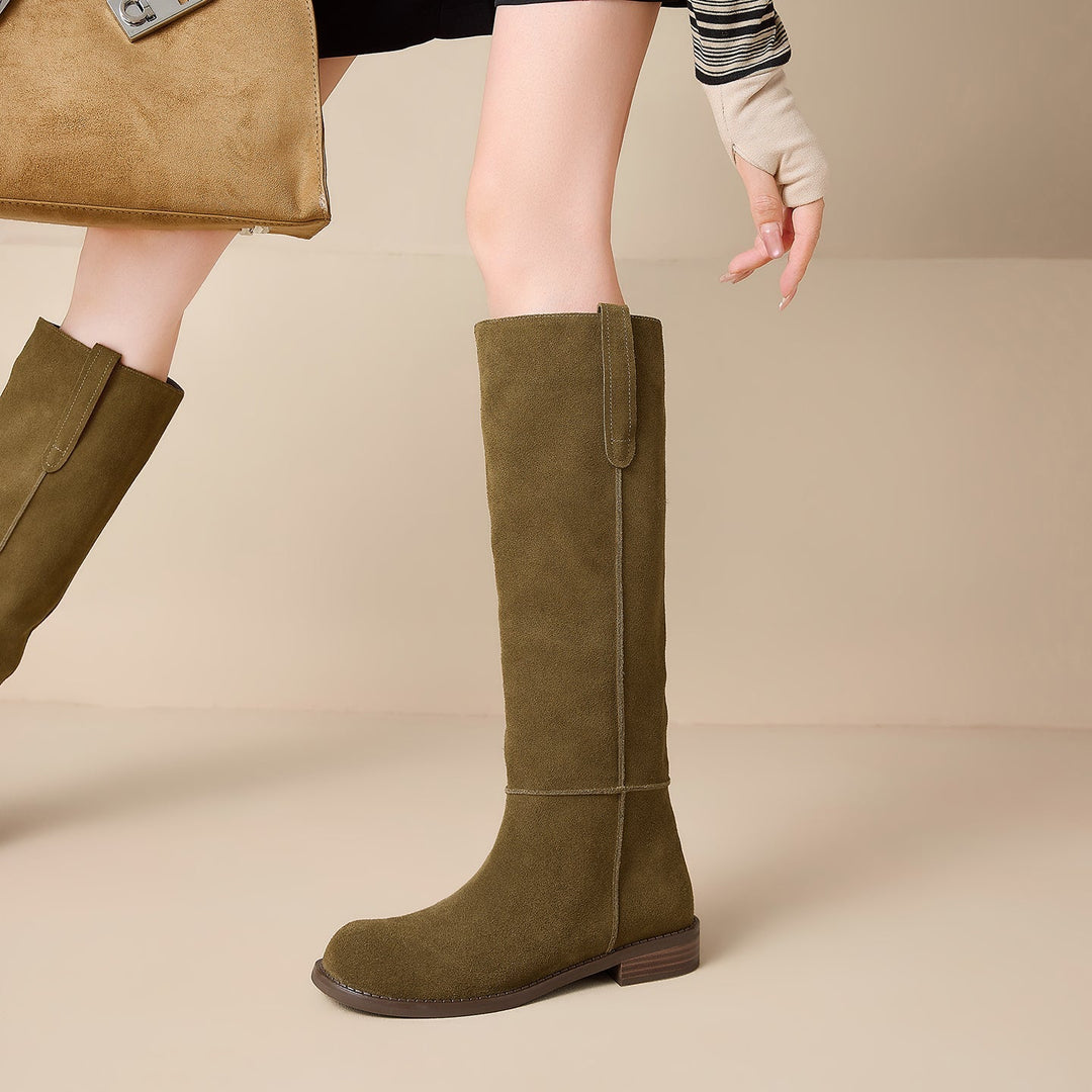Sylvie - Genuine Suede Knee-High Boots