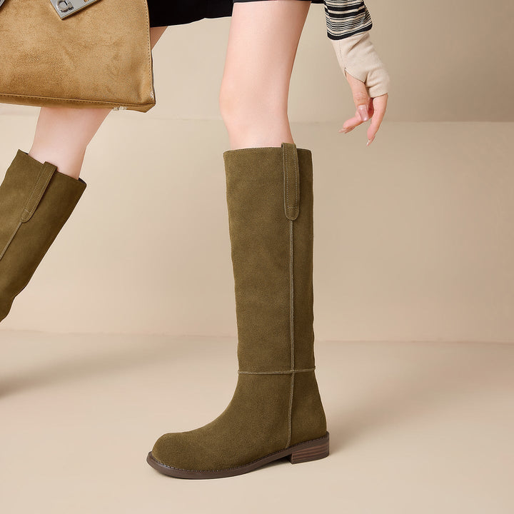 Sylvie - Genuine Suede Knee-High Boots