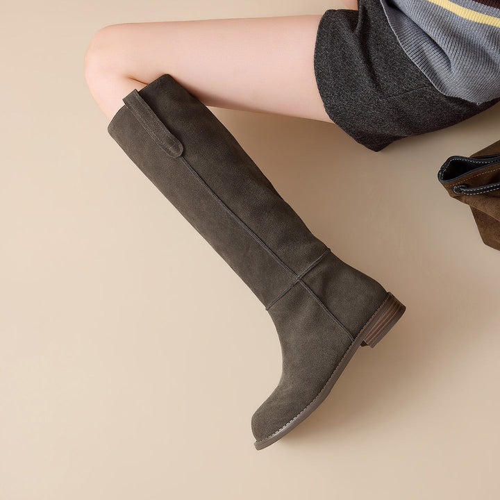 Sylvie - Genuine Suede Knee-High Boots